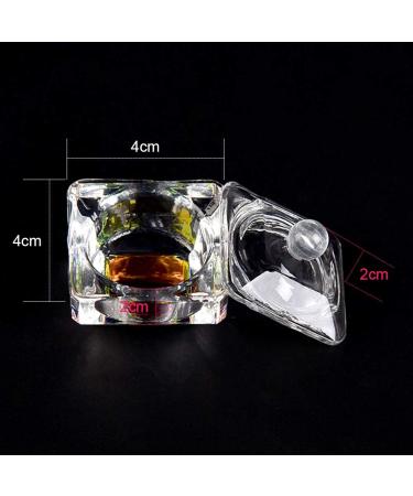 Alexnailart Nail Art Glass Dappen Dish Symphony Crystal Cup Acrylic Liquid Powder Holder with Lid Manicure Tool (Square) - Buy Online on GoSupps.com