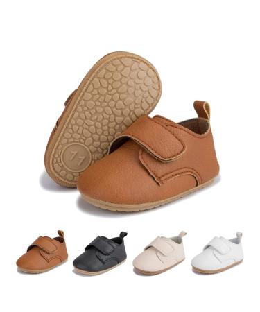 Sonsage Infant Baby Boys Girls Oxford Shoes Pu Leather Lace-Up Anti-Slip Trainer Soft Rubber Sole Toddler First Walking Sneakers 6-12 Months C Brown - Buy Online on GoSupps.com