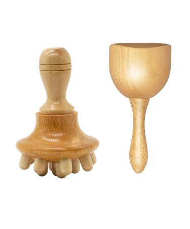 Maderotherapy set Manual wood therapy massage tool Massage cup and massage fungus anti-cellulite massage device massage wood anti cellulite devices lymphatic drainage pain relief and relaxation
