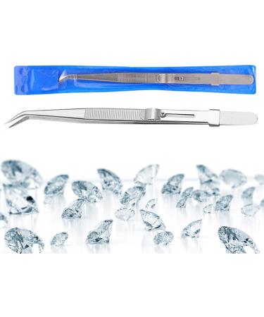 Precision Tweezer | Stainless Steel Anti-Static Tweezers with Sliding Lock Design | Straight/Curved Tweezers for Electronics Laboratory Work Jewelry-Making Craft - Buy Online on GoSupps.com
