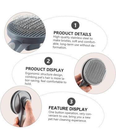 IPLUSMILE 3-Part Pet Grooming Brush Tool - Professional Cat Hair Remover & Massaging Comb for Smooth Undercoat | Brief Cleaning | 19.3x7.7x4.9cm - Buy Online on GoSupps.com