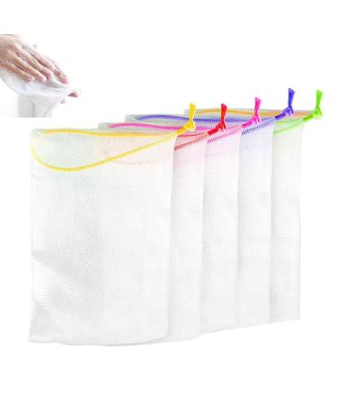 10 pieces of soap bags facial cleansing accessories soap network soap bag cord train for bathing facial cleaning Tools body peeling bathroom cleaning accessories (random color)