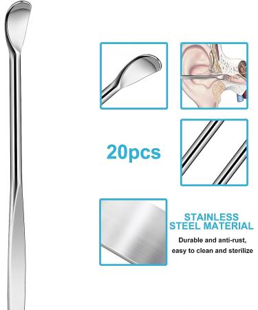 10pcs Sliver Metal Ear Spoon Earwax Removal Tool Set for Adult & Children - Buy Online on GoSupps.com