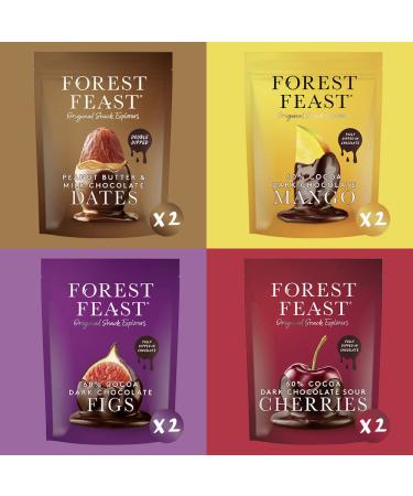 Forest Feast Chocolate Covered Fruit 8 Bags - Dried Fruit Dipped in Chocolate. A Vegan Chocolate Snack With Gluten Free Chocolate Chocolate Dates Chocolate Cherries Chocolate Figs Chocolate Mango. Choc Dipped Fruits (8 bags) - Buy Online on GoSupps.com