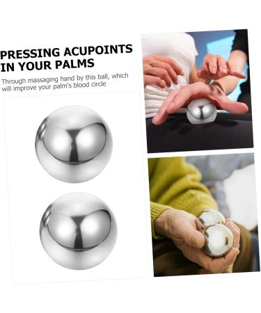 Lurrose Stainless Steel Stress Balls | 2-Piece Hand Massage Devices | Fitness & Health Balls for Relaxation & Exercise - Buy Online on GoSupps.com