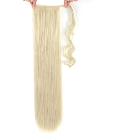 Long Straight Clip-In Ponytail Extension - Bleach Blonde 32 Inch - Buy Online on GoSupps.com
