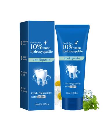 10% Hydroxyapatite Toothpaste for Sensitive Teeth|Nano-Hydroxyapatite Toothpastes for Restore Strengthen Teeth Fluoride-Free 4 oz (1) 1pc