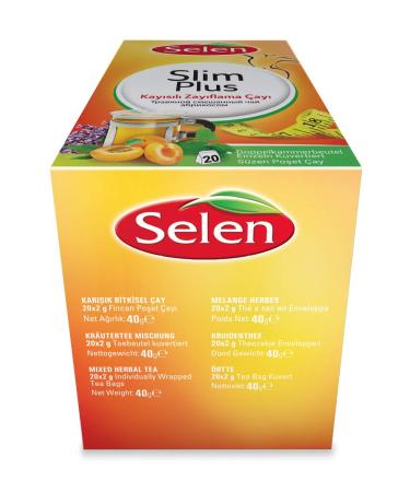 Selen Slim Plus Apricot Herbal Tea - 20 Tea Bags | Slimming & Detox Support | International Shipping Available - Buy Online on GoSupps.com