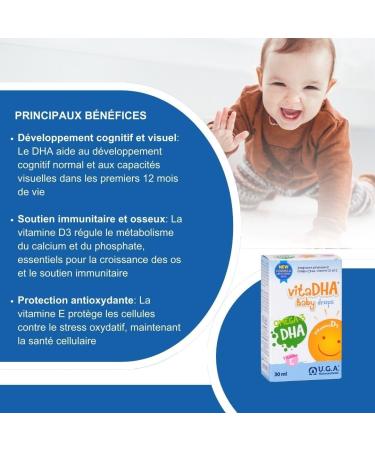  Omegor VitaDHA Baby Drops Omega 3 Children and Infants 0-2 Years (30 ml) Algae Oil with 100mg DHA and 400 IU Vitamin D3 Per Dose - Omega 3 Liquid Milk & Cream Flavour - Buy Online on GoSupps.com