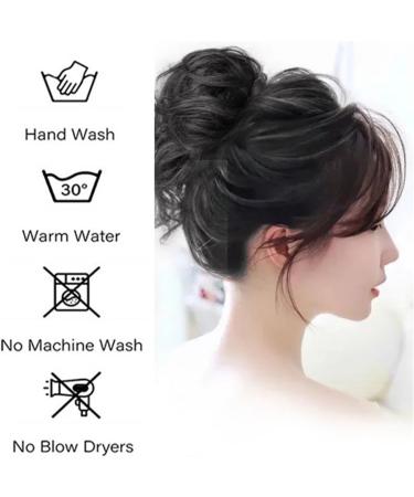 2 Black Wig Loops Women's Hair Accessories Hair Extensions Wig Pieces Curly Bun Bun Extension Clip-On Hair Messy Bun for Women With Thin Hair Short Hair Extensions Hair Accessories - Buy Online on GoSupps.com
