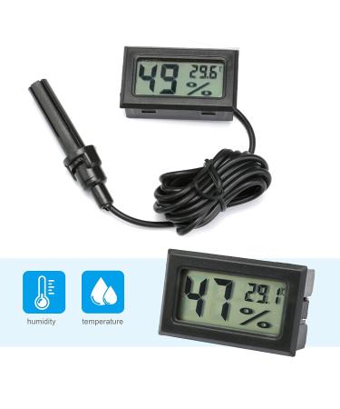 RUIZHI 2 Pack Mini Digital Hygrometer Thermometer Temperature Humidity Thermometers with Gauge Meter Probe for Reptile Aquarium Greenhouse Office - Buy Online on GoSupps.com