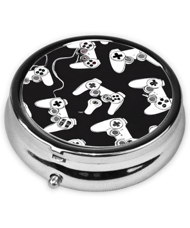 Game Controller Mini Round Pill Box | 3 Compartment Portable Pill Organizer for Travel Home & Office - Buy Online on GoSupps.com