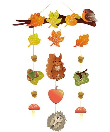 Ursus 21470099F - mobile autumn magic height approx. 52 cm set for a mobile with stamping parts cord adhesive pads including instructions ideal as a free -hanging room decoration in the children's room cloud dance