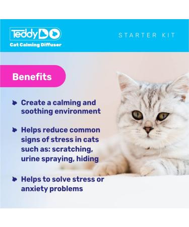 TeddyDo Calming Diffuser Refill for Cats | Pack of Two| 60 Days Kit | Reduce Spraying Scratching and Other Problematic Behaviors | Calming and Relaxing Effect | 2x48 ml | - Buy Online on GoSupps.com
