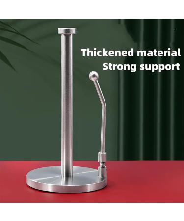 Paper Towel Holder Countertop Free Standing Toilet Paper Holder Stand with Non Slip Base Spring Arm Fit Most Size Paper Roll Stretched Freely for Bathroom Kitchen - Buy Online on GoSupps.com