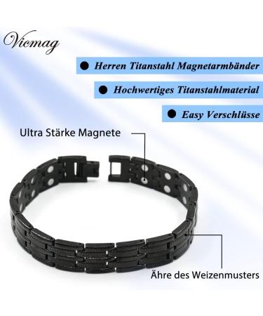 Vicmag Titanstahl Magnetic Hardship Rings for Men | Ultra-Strength Double-Row Magnets with Adjustment Tools & Gift Box - Wheat Black - Buy Online on GoSupps.com