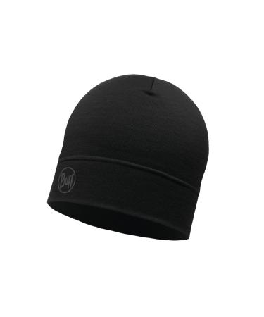 Buff Unisex Solid Black Merino Lightweight Beanie 30 Black
