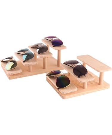 Waoceo Three-Layer Pine Wood Glasses Stand Doll Model Artifacts - Stylish Sunglasses Rack for Shop Windows - International Shipping - Buy Online on GoSupps.com