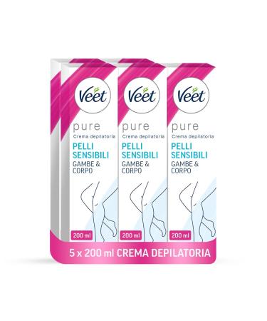 Veet Veet 5-pack of 200ml hair removal cream for legs arms underarms and bikini area