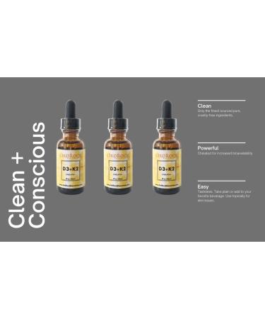 3rd Rock Essentials Vitamins D3 K2 | Chelated Liquid Vitamin Supplement Drops | Vitamin D3 | Vitamin K2 | Support Calcium Absorption Strong Bones Healthy Heart | Vegan | Gluten Free | 1 Fl Oz - Buy Online on GoSupps.com