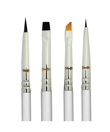 Eyeliner Brush Set Pencil Liquid - Gel Liner Winged Makeup Brushes Small Angle Firm Angled Bristles Wing Kit Black Stamp Pen Stencils Thin Flat Stencil Perfect Definer Sharpener Cat Eye With Waterproof Smudge Proof Precisi