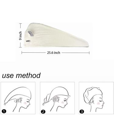 Microfiber Hair Towel for Kids & Women - Quick Dry Super Absorbent Head Turban - 2 Pack - Buy Online on GoSupps.com