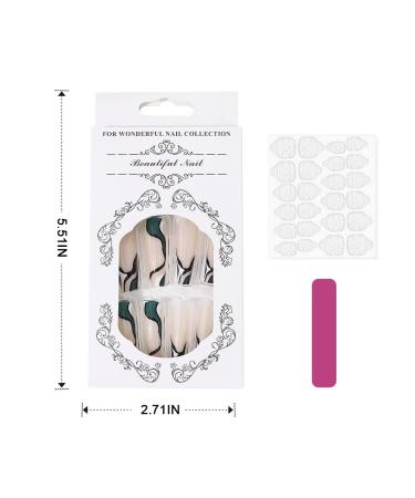 Shop Vatocu Long French Artificial Nails - Shiny Full Cover Ballerina Acrylics (24pcs) for Women & Girls - Easy Press-On & Stylish Design - Buy Online on GoSupps.com