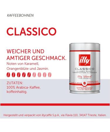 illy Coffee Classico Coffee Beans Medium Roast 100% Arabica Coffee Beans 250g (Pack of 2) Classico Medium Roast 250 g (Pack of 2) - Buy Online on GoSupps.com