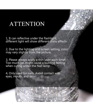 Supwee 10ml Reflective Glitter Gel Nail Polish - Silver Sparkling Diamond Soak Off UV Gel - Buy Online on GoSupps.com