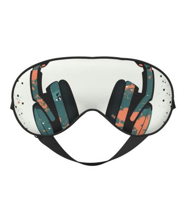 Headphone Pattern Printed Soft Eye Mask Zero Eye Pressure Sleeping Eye Mask Travel Blackout Eye Mask