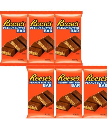 06 x Reeses Peanut Butter Bar 90g - Peanut Butter Cr me Covered with Milk Chocolate Flavour Coating | VIMIX - Buy Online on GoSupps.com