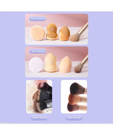 1/2 Set Makeup Brush Cleaner Bowl - Makeup Brushes Cleaning Tool Reusable Decorative Makeup Supplies | Multifunctional Makeup Brush Cleaning Bowl For Home Powder Pads Sponges Brushes Purple - Buy Online on GoSupps.com