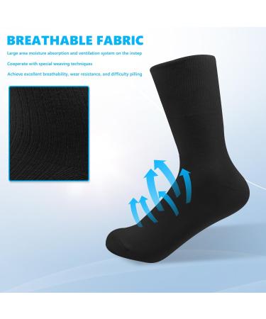 Dohia Bamboo Diabetic Socks for Men & Women - Loose Fit Wide Ankle, Stretched Design - Black (D1-2307-SKW) - Buy Online on GoSupps.com