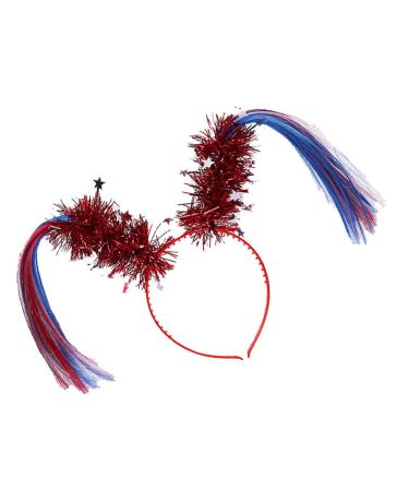 MAGICLULU 1pc Ponytail Headband Tinsel Ponytail Headbopper Pink Tinsel Wig Pink Scrunchie Headwear for Women Prom Headpiece Tinsel for Hair Decorations Cosplay Red Plastic Miss One Size Red