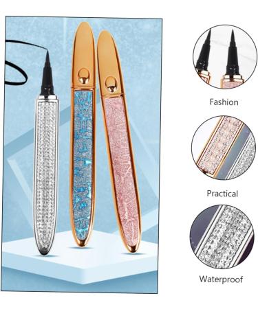 WOONEKY 2pcs Diamond Eyeliner Rhinestone Eyeliner Eye Beauty Pens Liquid Liner Pen Rose Gold Plated 1 count (Pack of 1) Assorted Color - Buy Online on GoSupps.com