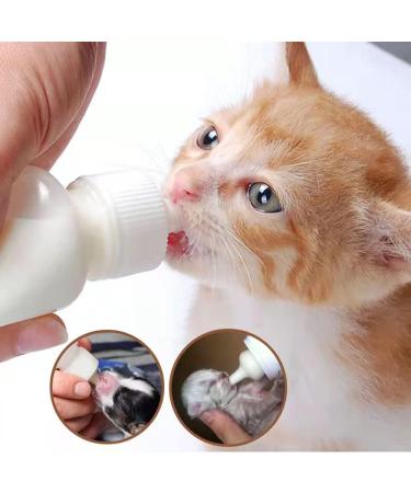 LAIYOHO Pet Feeding Bottle Kit with 4 Replacement Nipples and 1Pcs Nipple Brush Puppy Feeding Bottle for Kitten Puppy Small Pet Feeding Tool(60ml) - Buy Online on GoSupps.com
