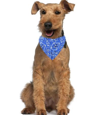 Adjustable Dog Bandana Headscarves | Pet Neckerchief for Small Dogs & Cats - Blue S - Buy Online on GoSupps.com