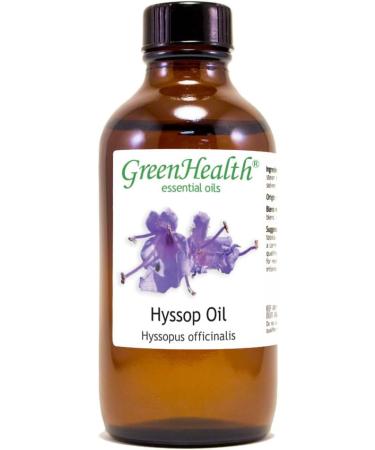 GreenHealth Hyssop Essential Oil - 4 fl oz (118 ml) Glass Bottle with Cap - 100% Pure Essential Oil - Buy Online on GoSupps.com