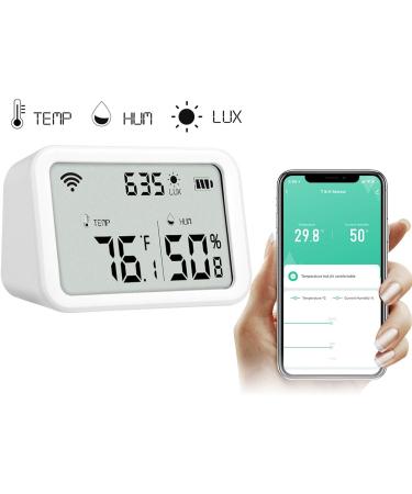 Tyenaza WiFi Thermometer Hygrometer | Intelligent Wireless Temperature & Humidity Monitor for Home & Pet Cages | Accurate Light Detection Sensor - Buy Online on GoSupps.com