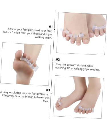 FRCOLOR Silicone Bunion Toe Spreader & Separator - 2 Pairs, Five Toe Splitter, Toe Adjuster, Stretchers for Bunions - Little Toe Protectors - White x2pcs - Buy Online on GoSupps.com