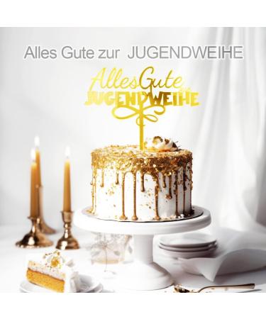 Gold Youth Consecration Cake Topper - Acrylic Decoration for Boys & Girls Birthday Cakes - Buy Online on GoSupps.com