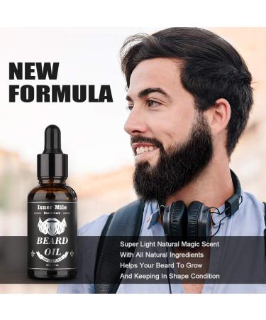 Isner Mile 2 Pack Beard Oil for Men with Castor Oil Serum Conditioner Light Magic Scent Natural Premium Beard Growth Oil to Cure Beard Itch Soften Moisturizing & Strengthen Mustache - Buy Online on GoSupps.com