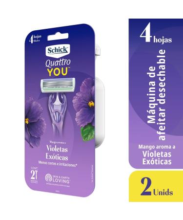 Schick Quattro You Exotic Violet Blooms Disposable Razors for Women 4ct (W300640400) - Buy Online on GoSupps.com