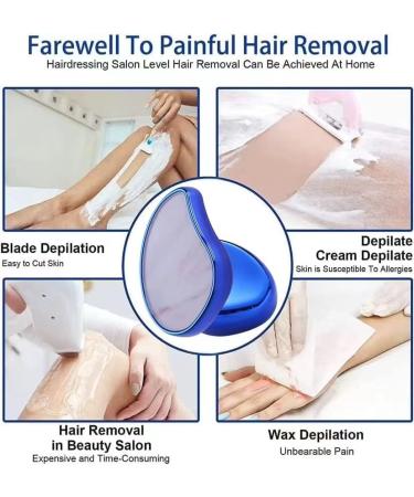Nano Crystal Hair Remover Painless Hair Removal Epilator for Women & Men | Gentle Effective & Shiny Blue Hair Eraser - Buy Online on GoSupps.com
