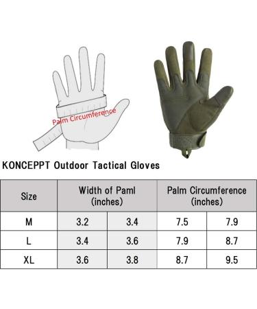 KONCEPPT Tactical Army Military Gloves - Green Large | Touch Screen, Breathable, Wear-Resistant with Hard Knuckle Protection - Buy Online on GoSupps.com