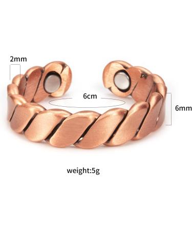 EnerMagiX Braided Magnetic Copper Ring for Men - Stylish Jewelry Gift for Dad and Husband - Buy Online on GoSupps.com