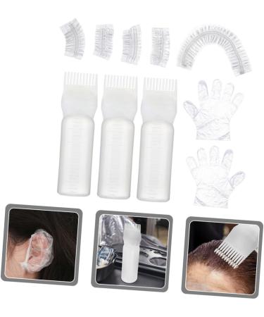 Beavorty 1 Set hair oil bottle hair oil applicator hair coloring tools hair dying accessory kit hair coloring kit hair dye kit hair dye gloves shower caps plastic bleach portable white 6.9x4.8cm White - Buy Online on GoSupps.com