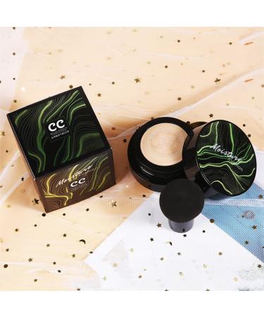 Air Cushion CC Cream & Mushroom Head Foundation Set with Makeup Sponge - Long Lasting & Easy to Use | Natural Skin Care - 2# Natural Color - Buy Online on GoSupps.com