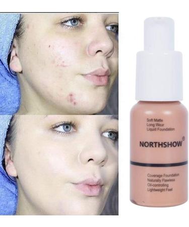 NORTHSHOW Soft Face Concealer Matte Control Face Foundation Liquid Durable 6 Colors (03# Warm Peach) - Buy Online on GoSupps.com