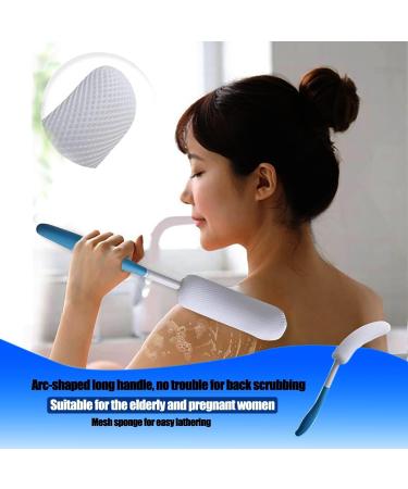 Anti-Slip Long Handle Bath Brush - Blue - 15.35 inches - Ideal for Adults, Elderly, and Maternal Care - Buy Online on GoSupps.com